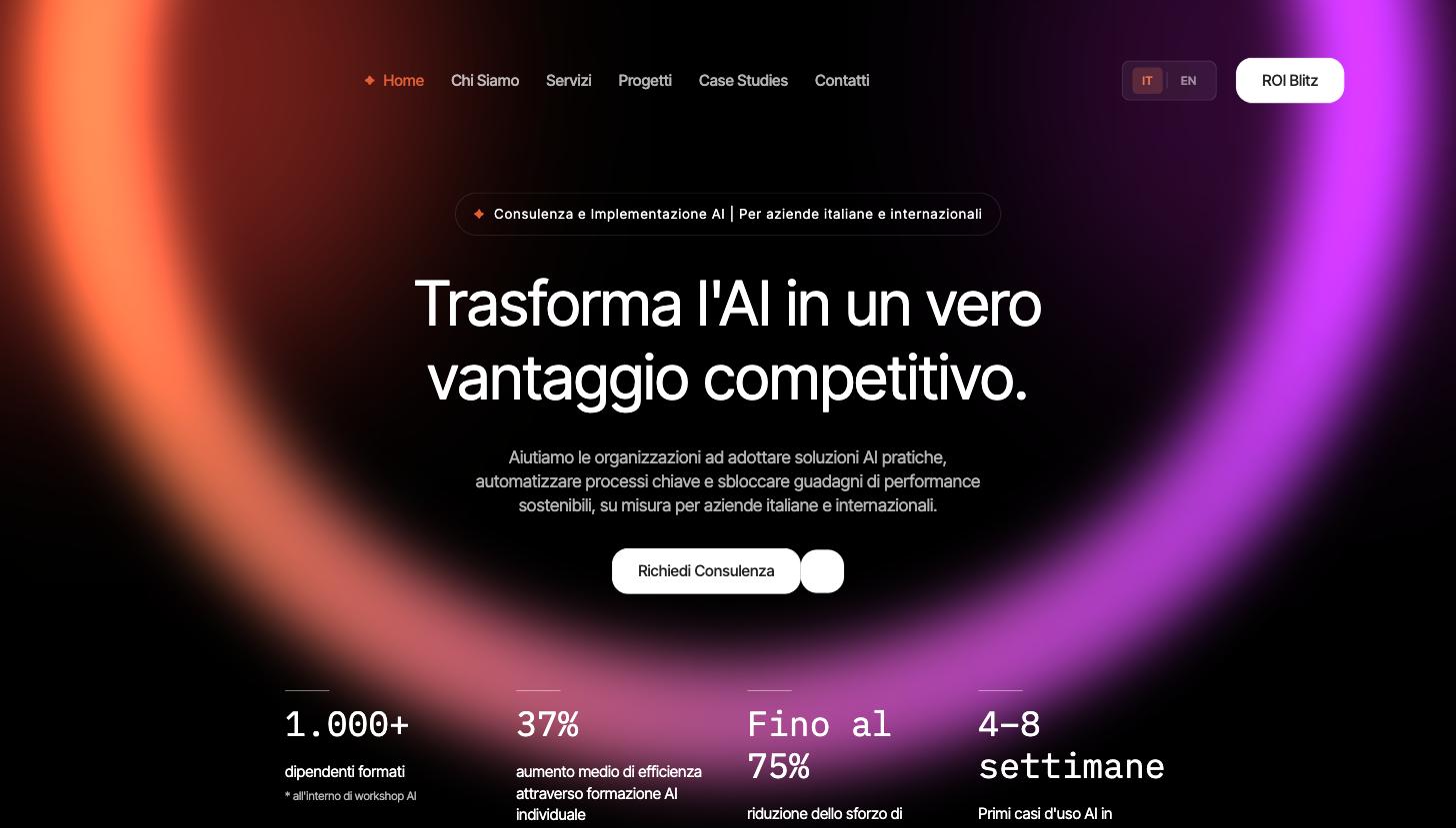 La homepage originale di EE-Partner dedicata alla consulenza AI